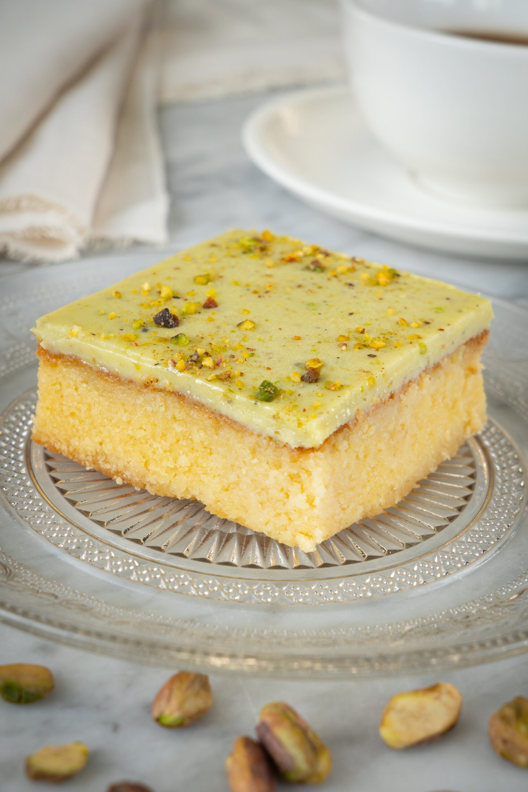 BLONDIE DE PISTACHO Y LIMON